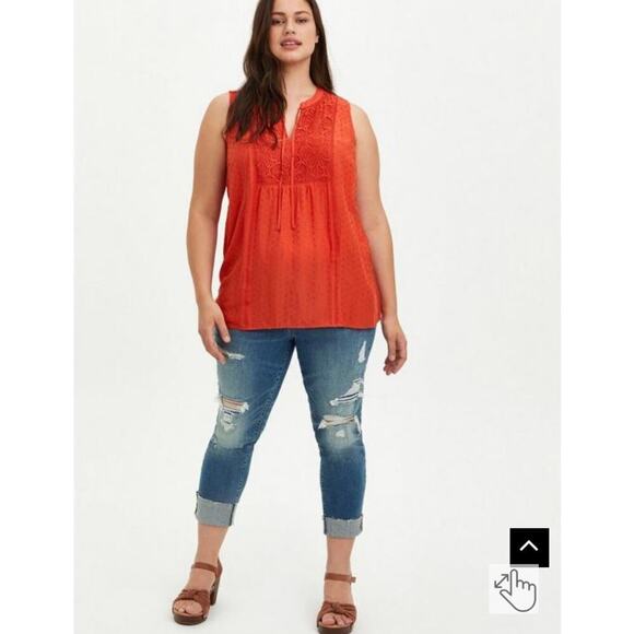 Torrid Swiss Dot Crochet Inset Tank Size 1X - Picture 2 of 10